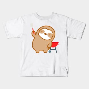 Cute Barbecue Sloth Kids T-Shirt